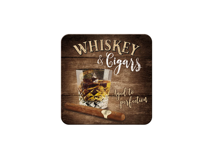 Glasunderlägg - Whiskey & Cigars