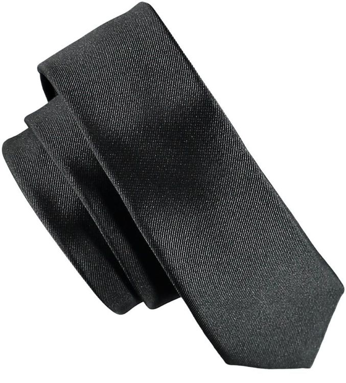 Smal svart slips - Atlas Design 4,5 cm
