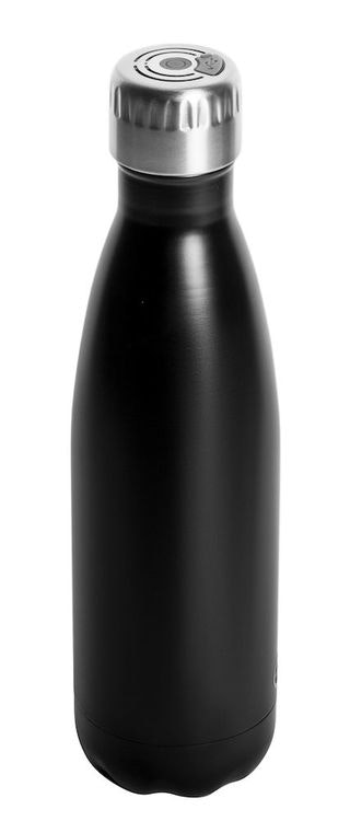 Black steel bottle with speaker - Saga shape