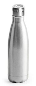 Steel bottle in silver with speaker - Saga shape