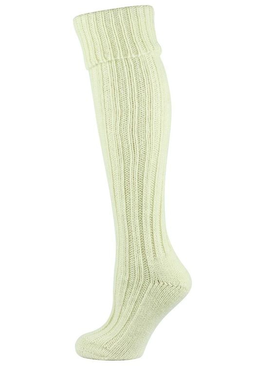 Cream knästrumpa Irish Jacob Sheep ull - MySocks