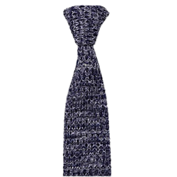 Blåmelerad stickad slips