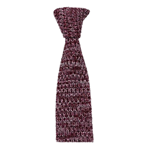 Vinrödmelerad stickad slips