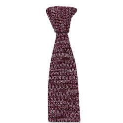 Vinrödmelerad stickad slips