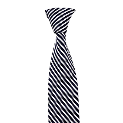Blåvit randig stickad slips