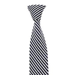 Blåvit randig stickad slips