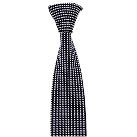 Blåvit mönstrad stickad slips