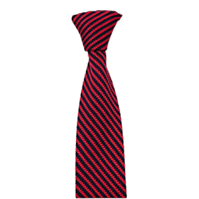 Röd/blå randig stickad slips