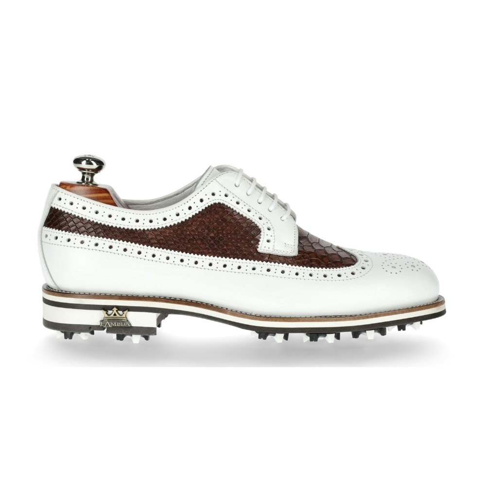 Lambda Livorno golfsko vit/brun - Gentlemens Selection