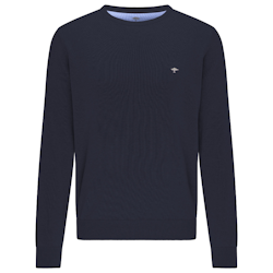 Crew neck sweater - Navy - Fynch-Hatton