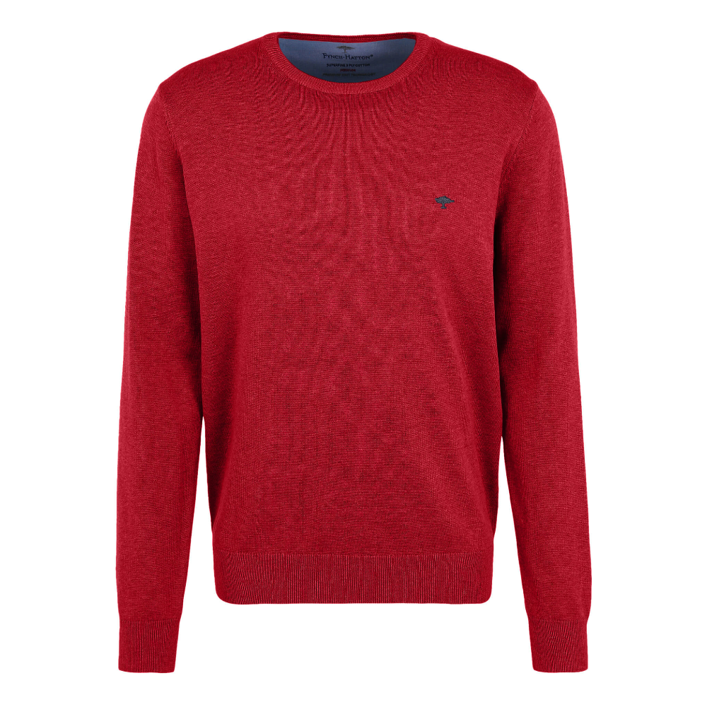 Crew Neck Sweater - Indian Red - Fynch-Hatton