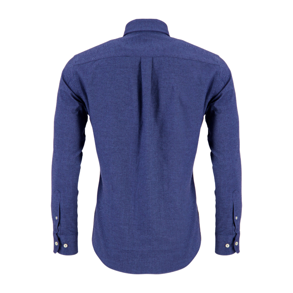 Bomullsflanell skjorta - Midblue - Fynch-Hatton