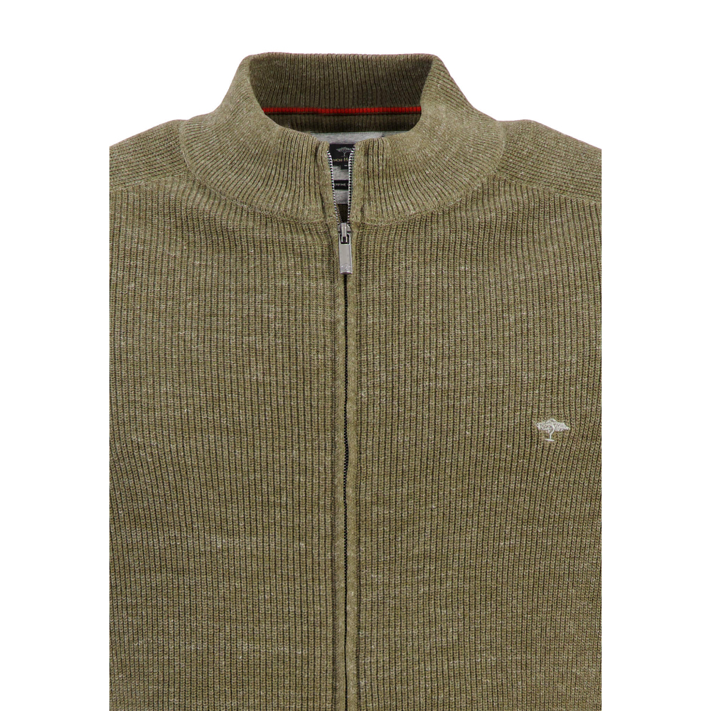 Rib knitted cardigan with 1/1 zip - Fynch-Hatton