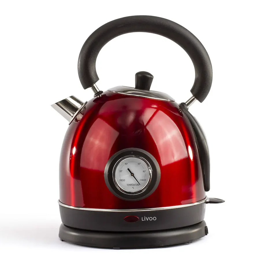 Kettle with thermometer Red - Livoo