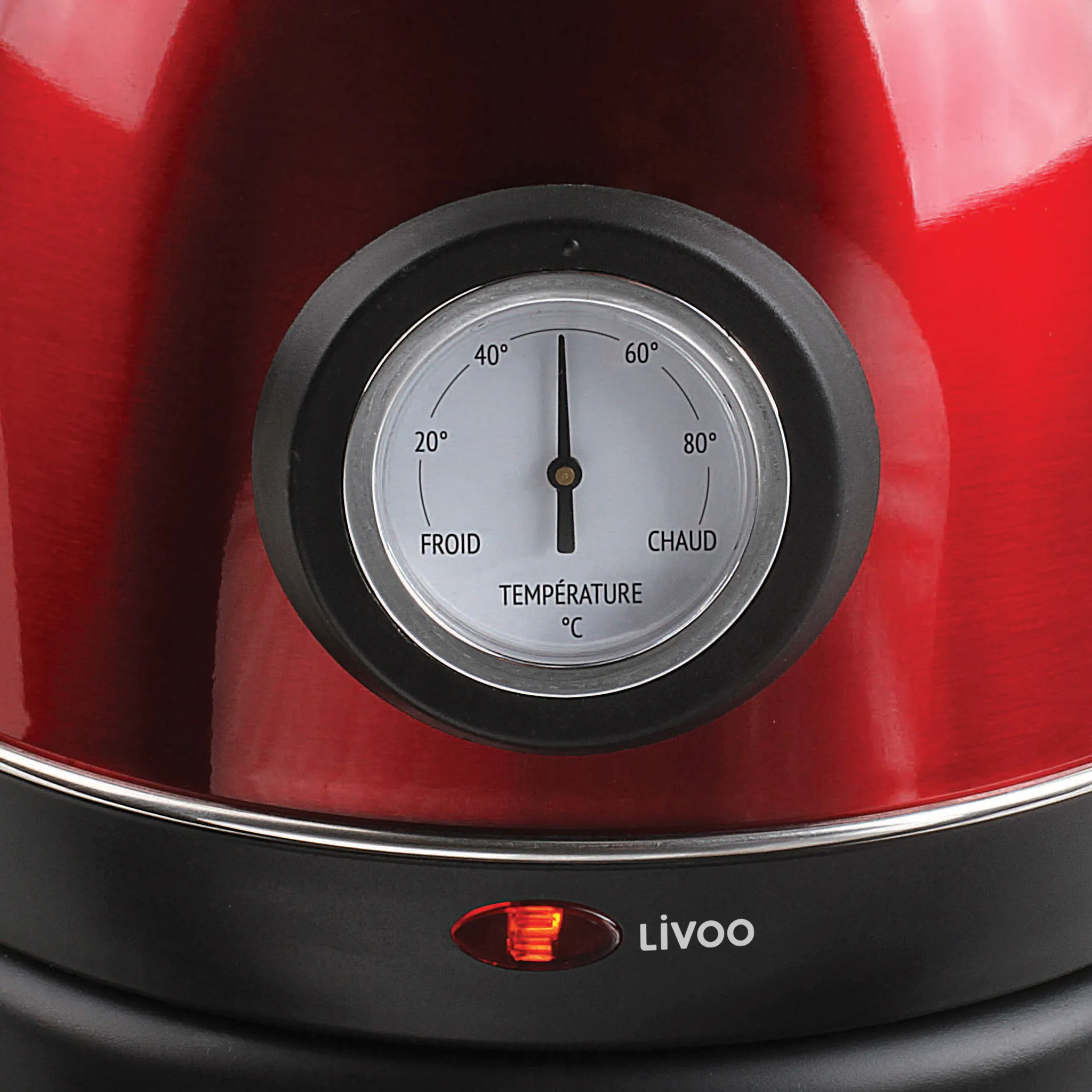 Vattenkokare med termometer Röd - Livoo
