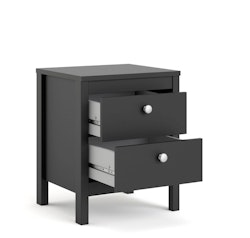 Bedside table matt black Madrid - Tvilum