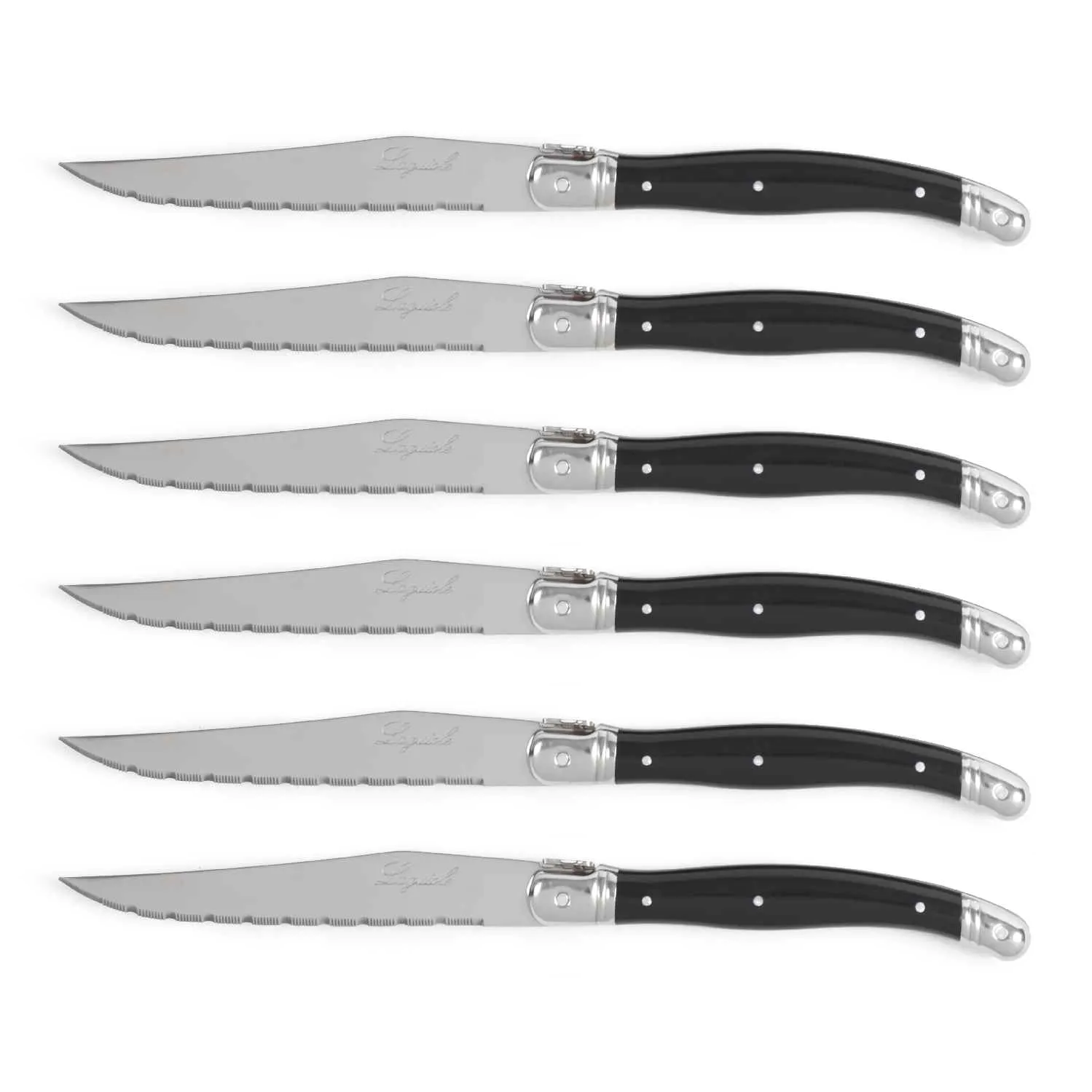 Set med 6 svarta Laguiole knivar - Livoo