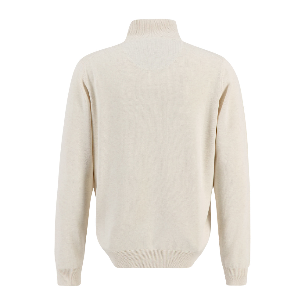 Fine knit sweater with collar - Off White - Fynch-Hatton