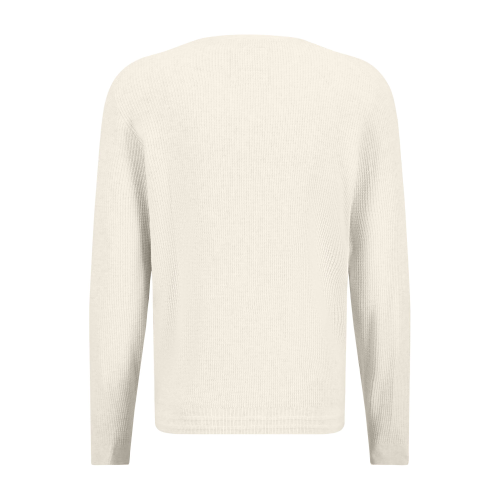 Stickad rundhalsad tröja - Off White -  Fynch-Hatton