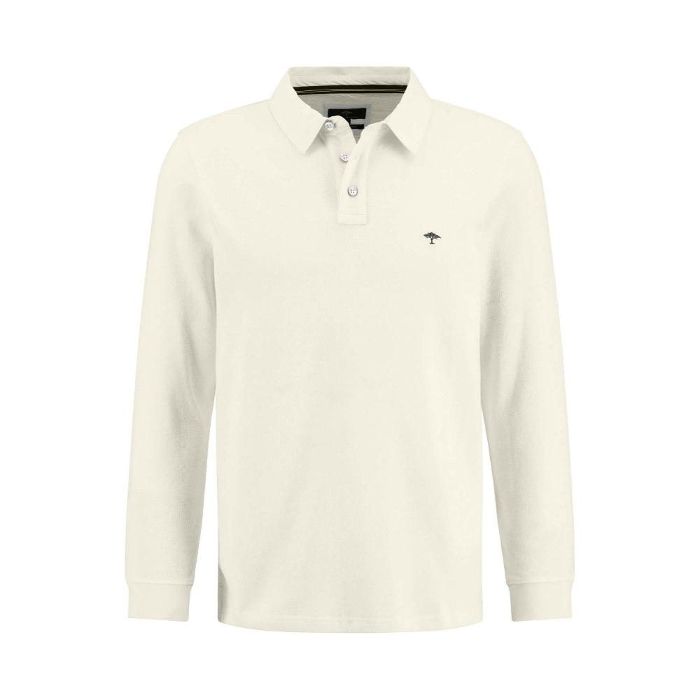 Long Sleeve Polo Shirt - Off White - Fynch-Hatton