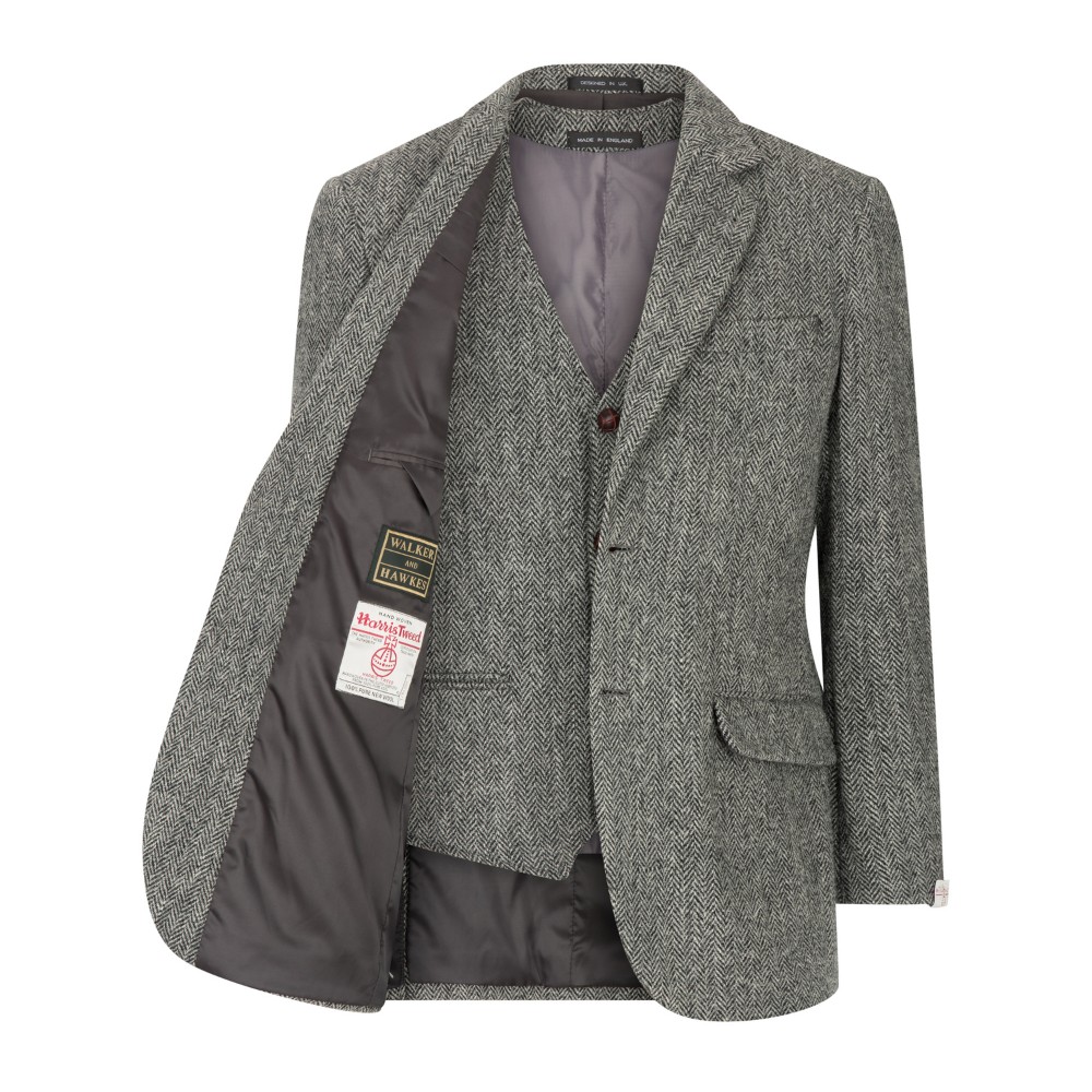 Harris Tweed Waistcoat - Steel Grey