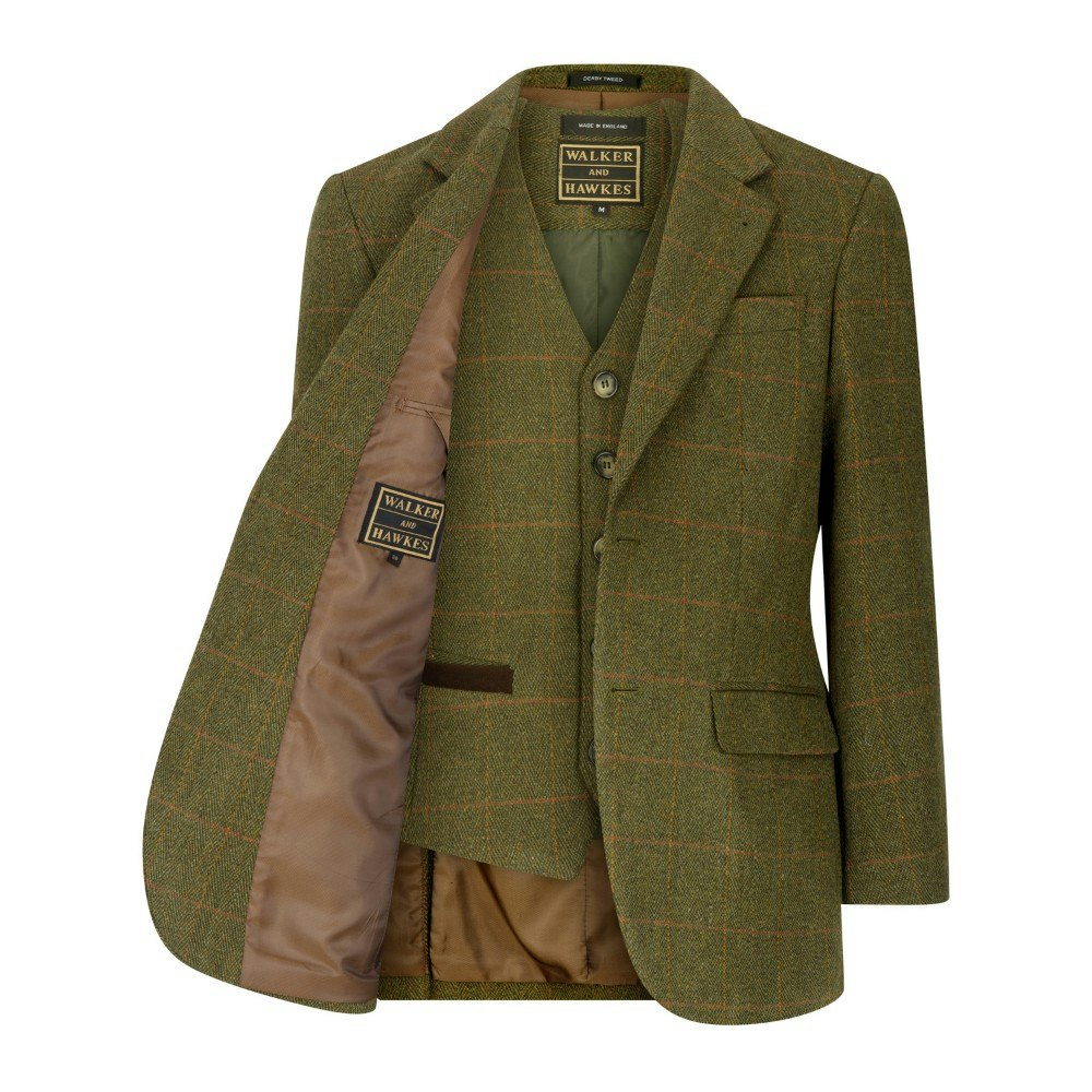 Tweed väst med Teflon - Dark Green