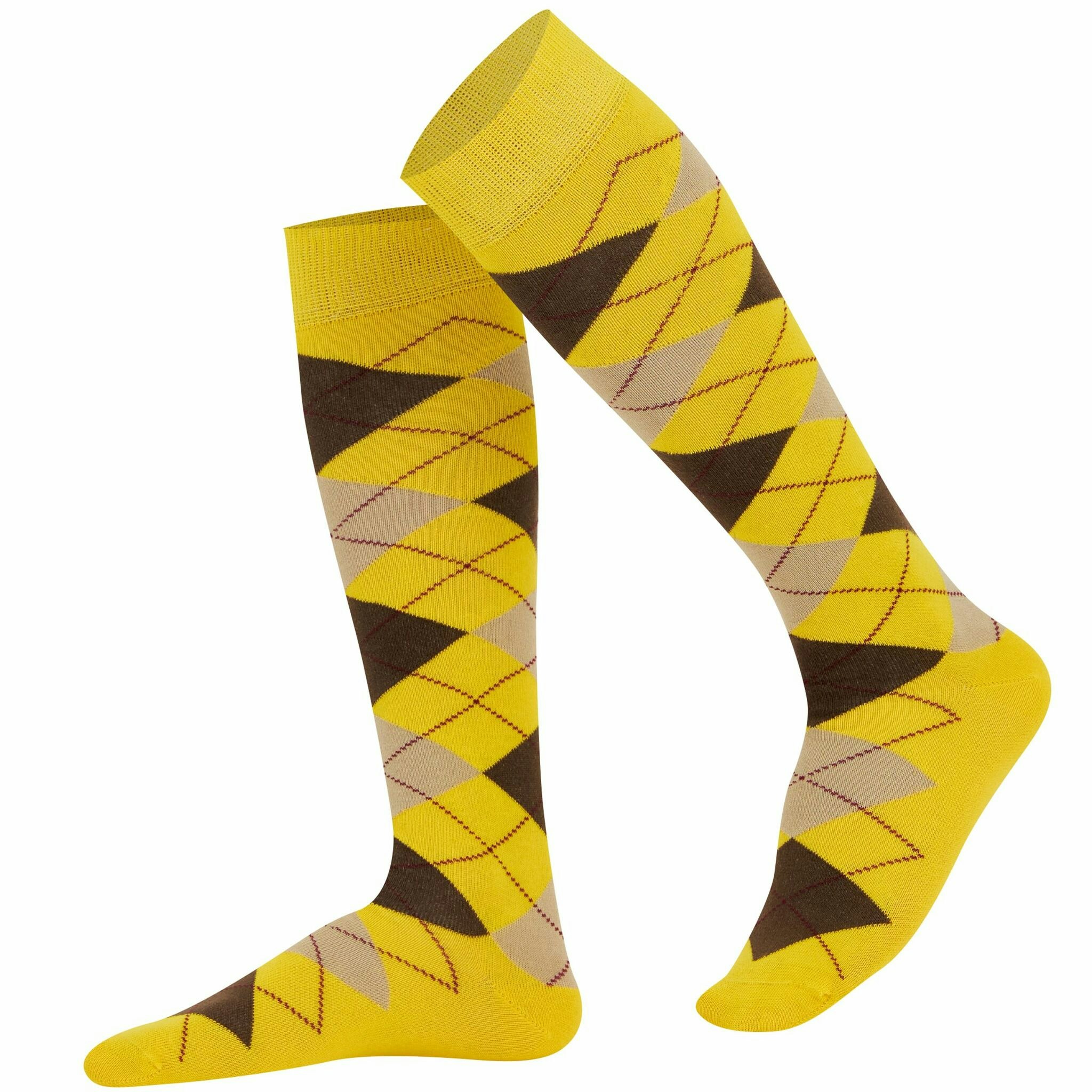 Gul argyle knästrumpa - MySocks