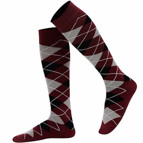 Vinröd argyle knästrumpa - MySocks