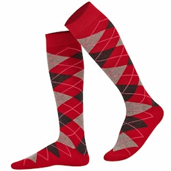 Röd argyle knästrumpa - MySocks