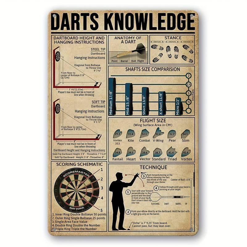 Plåtskylt - "Dart knowledge" 20x30cm