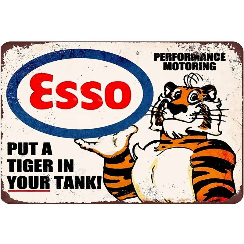 Plåtskylt - "Esso-put a tiger in the tank!" 20x30cm