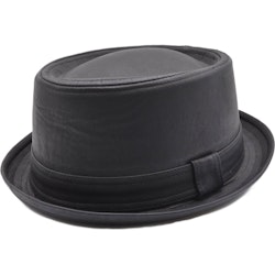 Pork Pie hatt Svart konstläder - Major Wear