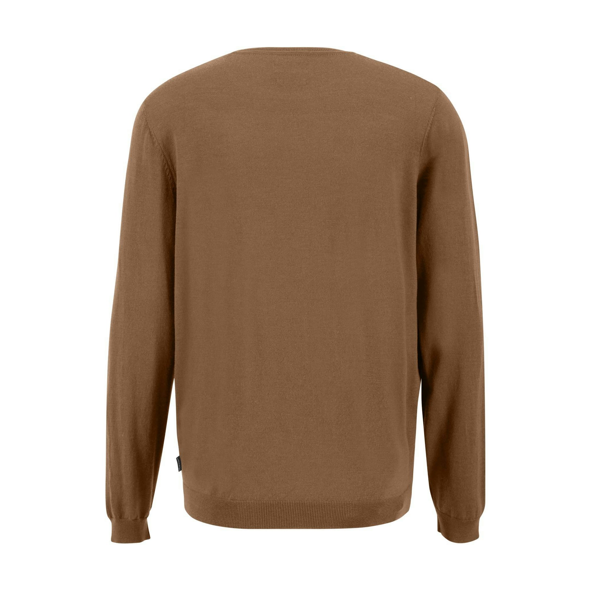 merino - - Fynch-Hatton Walnut brown - Gentlemens Selection tröja Rundhalsad