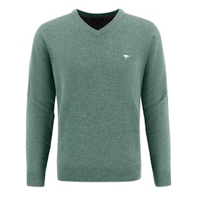 Lammullströja V-ringad - Sage Green-  Fynch-Hatton