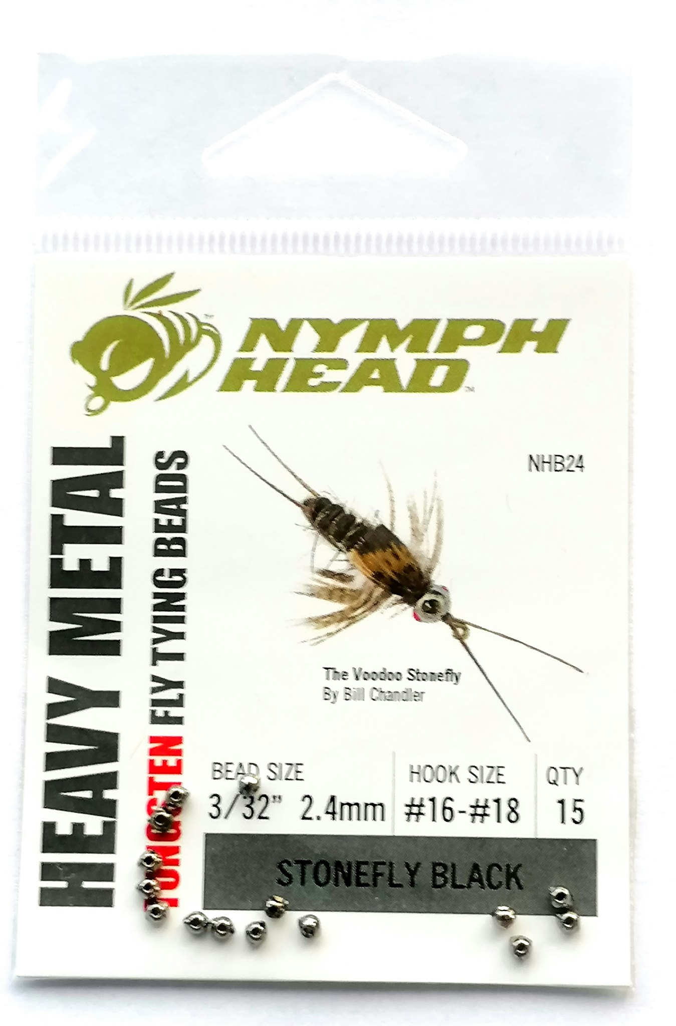 Nymph Head Tungsten Stonefly Black