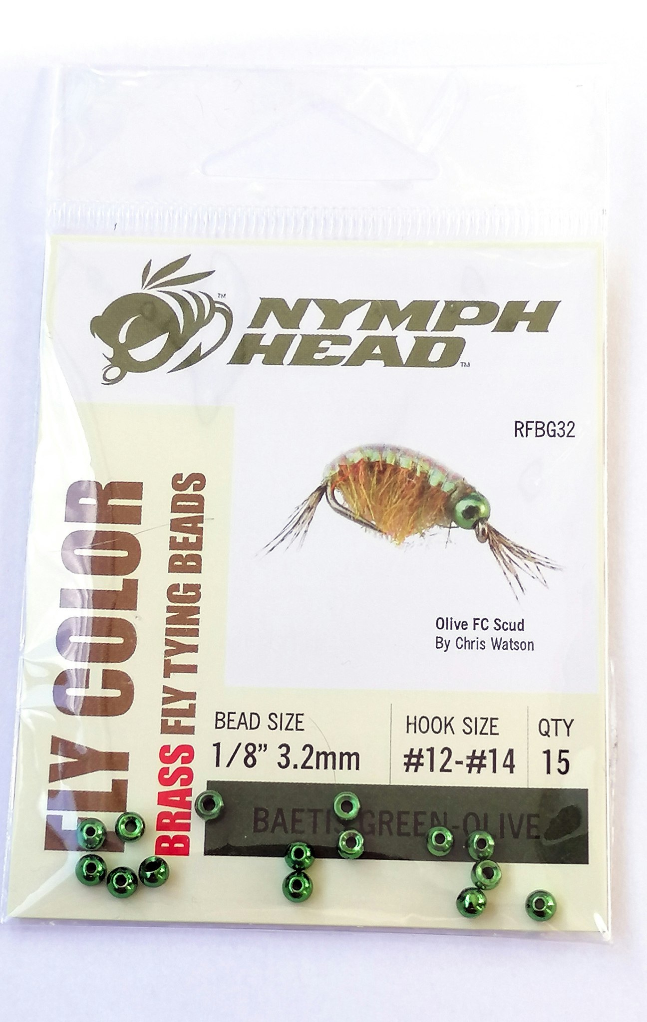 Bead Head Brass Baetis Green Olive