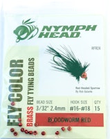 Bead Head Brass Bloodworm Red