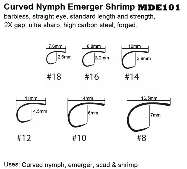 Mosquito MDE 101 Curved Emerger Hook