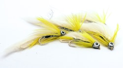 Black Ghost Yellow/White Conehead Streamer #8