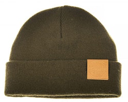 Ahrex Tight Knit Leather Patch Beanie Loden