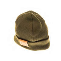 Ahrex Tight Knit Leather Patch Beanie Loden