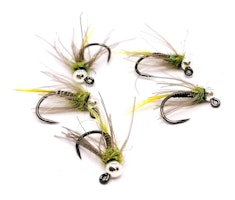 Golden Olive Quill Pupa Tungstenshuvud #14