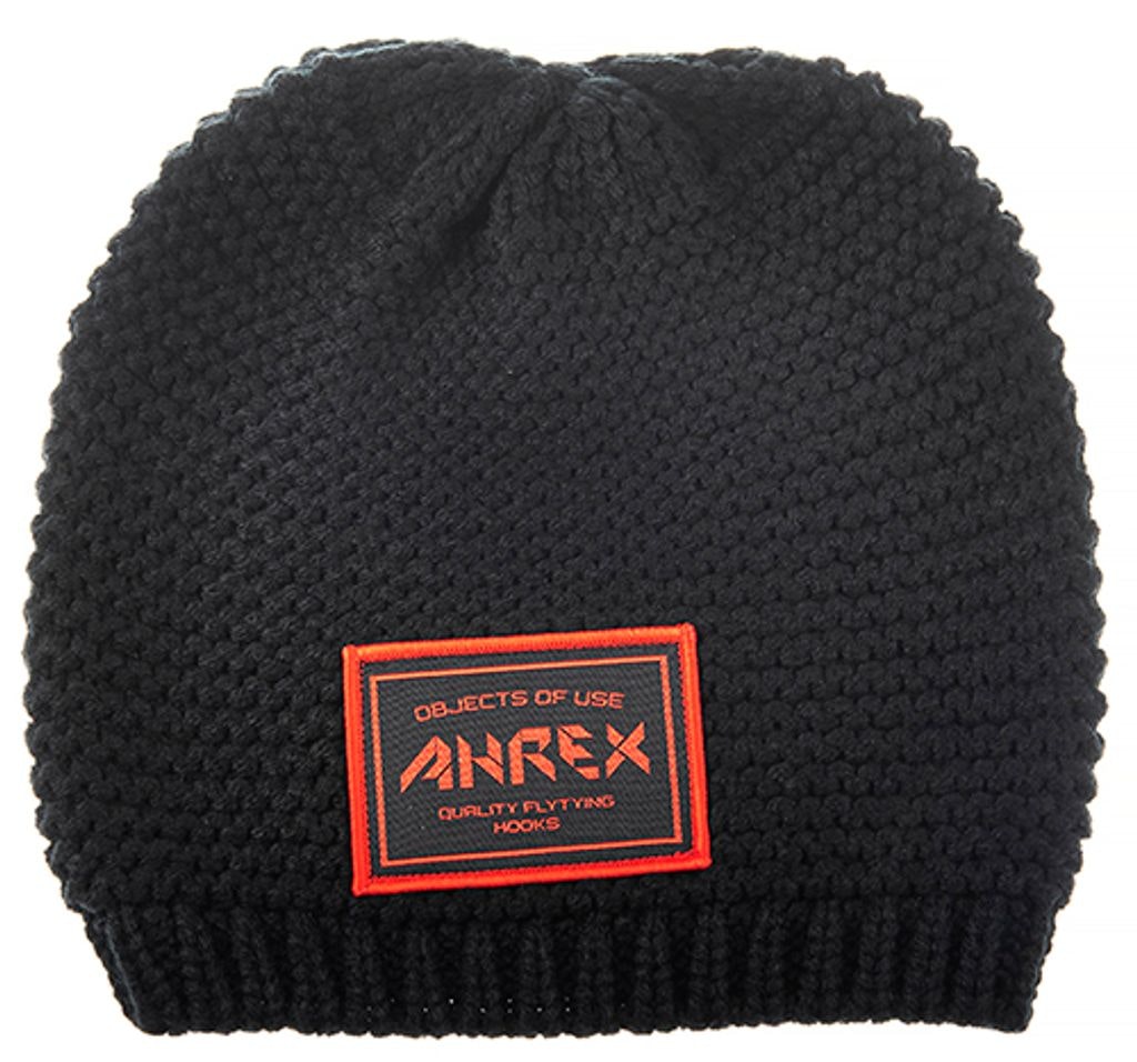 Ahrex ''Handknit'' Woven Patch Beanie Black