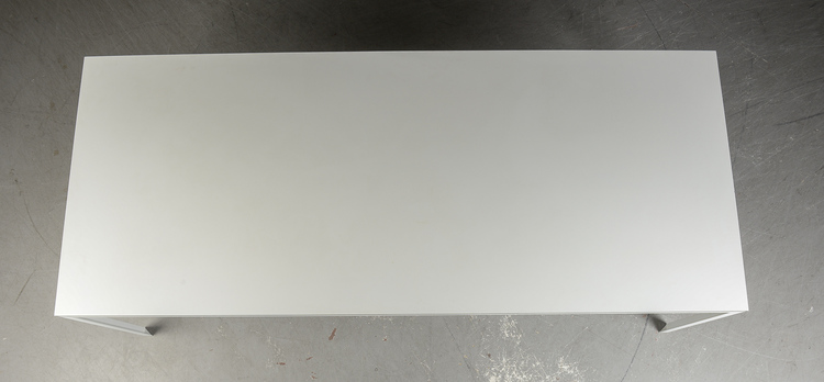Matbord - svart kant & vit laminat - 242 cm
