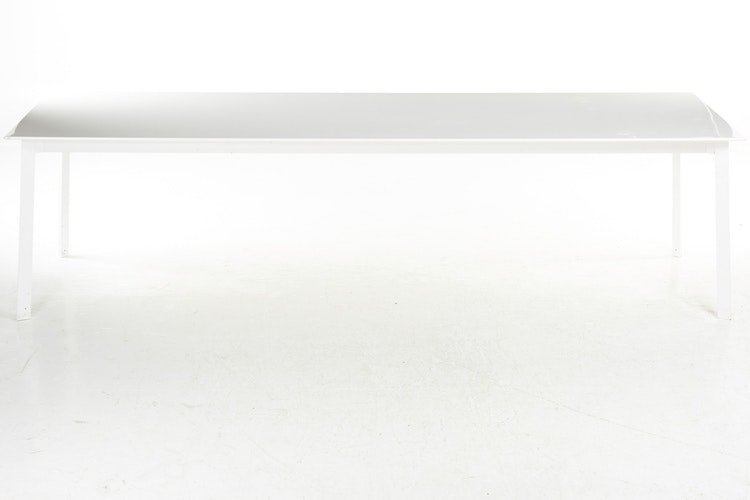 Matbord, vit laminat & stål - 280 x 90 cm
