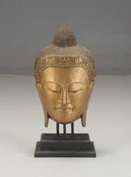 Buddha mask från Thailand på stativ - 93 cm hög