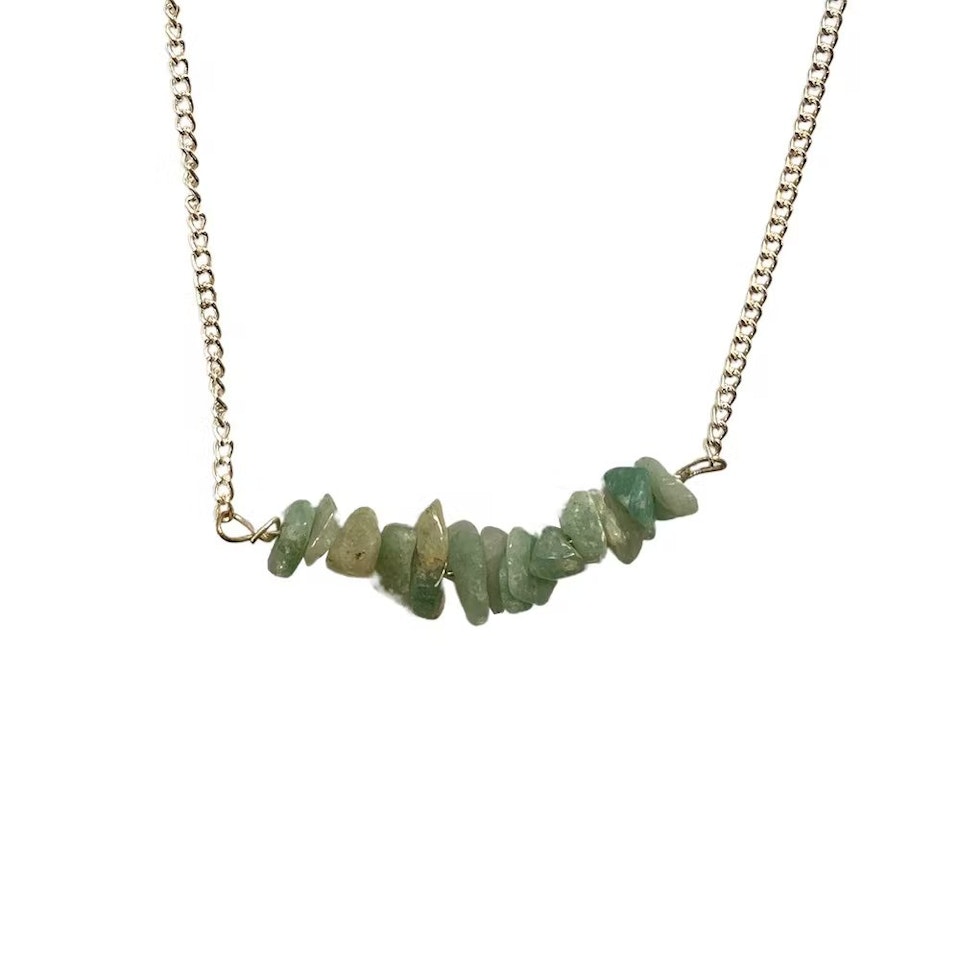Halsband med grön Aventurin kristaller