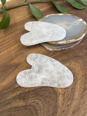 Gua sha massagespatel vit kvarts