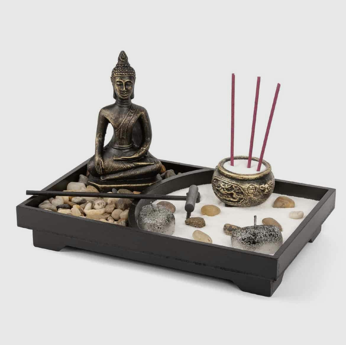 Zen trädgård Buddha