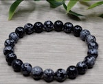 Kristallarmband snowflake obsidian